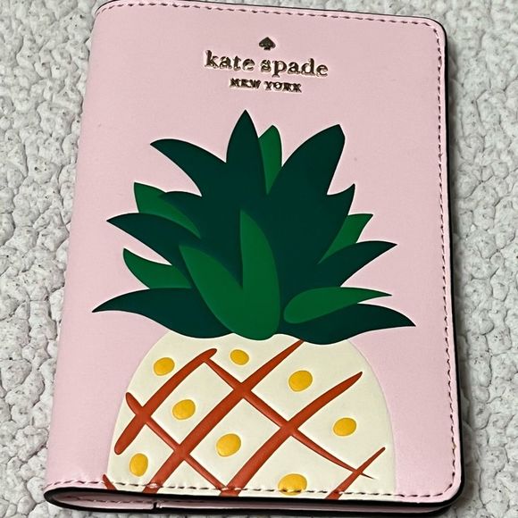 kate spade Accessories Kate Spade New York Pineapple Passport Holder Saffiano Leather Poshmark